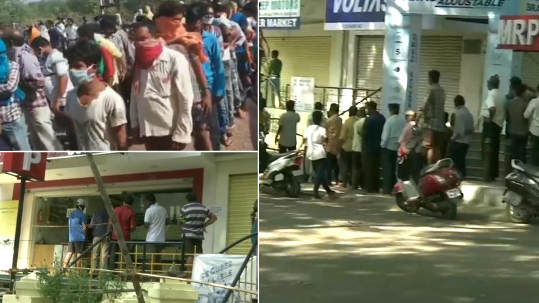 दिल्ली: शराब के ठेके के बाहर पुलिस ने की लाठीचार्ज