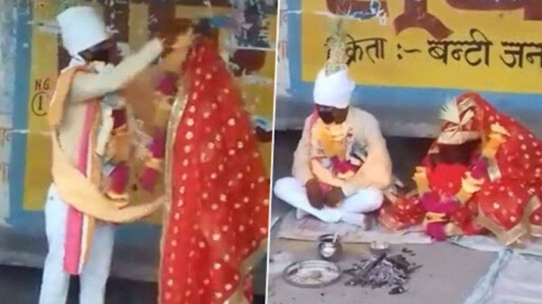 लॉकडाउन के चलते रेड जोन में रहने वाले दुल्हे को जब ग्रीन जोन में रहने वाली दुल्हन के घर नहीं मिली जानें की अनुमति तो दोनों ने यूपी-उत्तराखंड बॉर्डर पर लिए सात फेरे, देखें वीडियो