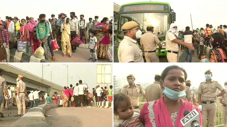 लॉकडाउन 4.0: दिल्ली-गाजीपुर बॉर्डर पर बड़ी संख्या में पहुंचे प्रवासी मजदूर, बसों से घर भेजने की कर रहे हैं मांग 