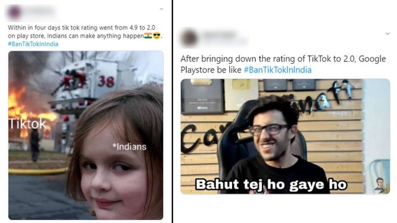 TikTok vs YouTube: टिकटॉक की रेटिंग धड़ाम, गूगल प्ले स्टोर में 4.0 से पहुंची 2.0 पर, #BANTIKTOK भी हो रहा ट्रेंड