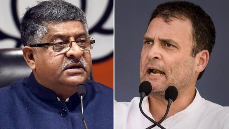 केंद्रीय मंत्री रविशंकर प्रसाद का कांग्रेस नेता पर तंज, कहा-राहुल गांधी के पास चीन को लेकर समानांतर सूचना प्रणाली