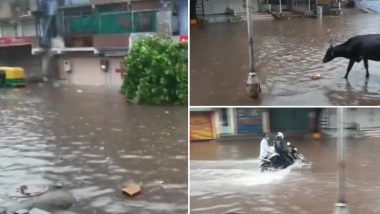 गुजरात: अहमदाबाद के बापू नगर क्षेत्र में भारी बारिश के बाद हुआ जलभराव, देखें तस्वीर