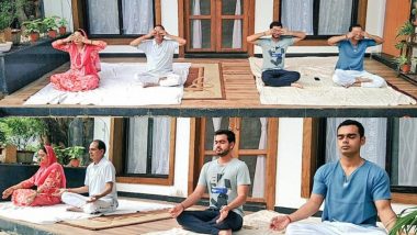 Happy Yoga Day 2020: CM शिवराज सिंह चौहान ने अपने परिवार संग किया योग, कहा- कोरोना काल में योगा का महत्व और बढ़ा