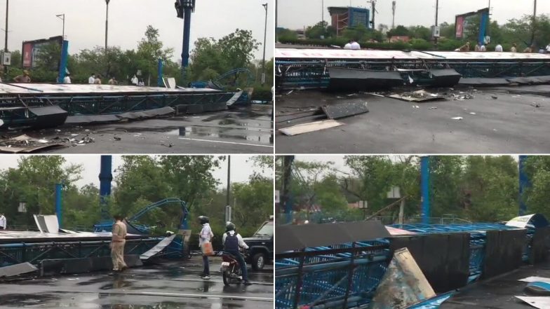 Delhi Rains Update: दिल्ली-एनसीआर में तेज आंधी और बारिश से डीएनडी पर साइनबोर्ड गिरने से सड़क बंद