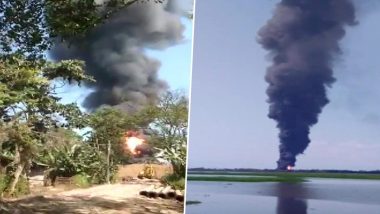 Assam's Baghjan Oil Field Catches Fire: असम में गैस रिसाव से तेल कुएं में लगी भीषण आग, मुख्यमंत्री ने रक्षा मंत्री से की बात