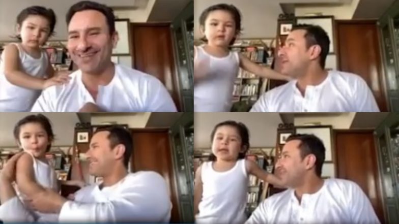 सैफ अली खान के लाइव इंटरव्यू में दोबारा दिखे बेटे तैमूर अली खान, Cute Video हुआ Viral