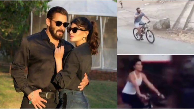 पनवेल में साइकिलिंग का मजा लेते हुए दिखाई दिए सलमान खान और जैकलीन फर्नाडिज, सोशल मीडिया पर वीडियो हुआ वायरल