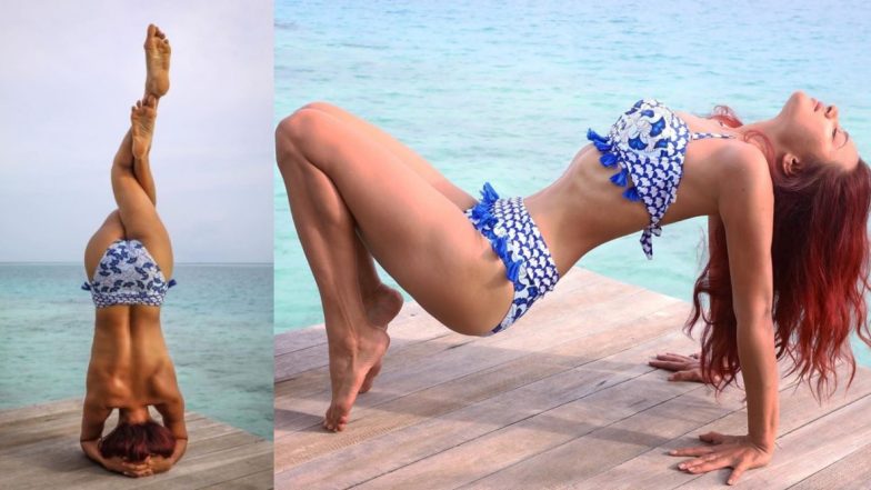 Aashka Goradia Hot Photo: टीवी एक्ट्रेस आशका गोराडिया ने Topless होकर समुंद्र के किनारे किया योग, बिकिनी में भी फोटो की शेयर