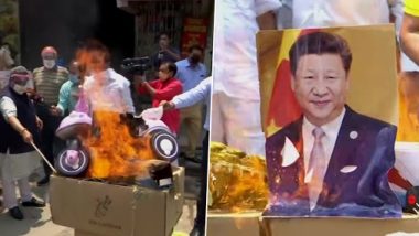 दिल्ली: CAIT के व्यापारियों ने चीनी सामान जला कर किया विरोध प्रदर्शन, लगाए बॉयकॉट चाइना के नारे