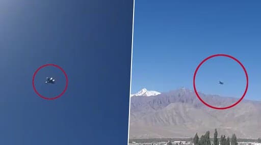 भारत-चीन तनाव: गलवान संघर्ष के बाद से लद्दाख में हवाई गतिविधियां तेज, लेह के आसमान में चक्कर काटते दिखे वायुसेना के लड़ाकू विमान- देखें Video भारत-चीन तनाव: गलवान संघर्ष के बाद से लद्दाख में हवाई गतिविधियां तेज, लेह के आसमान में चक्कर काटते दिखे वायुसेना के लड़ाकू विमान- देखें Video