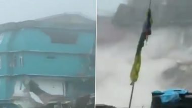 सिक्किम में तेज बारिश के कारण ताश के पत्तों की तरह ढह गई 4 मंजिला इमारत, देखें VIDEO