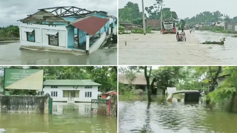 Assam Floods: असम में बाढ़ से मचा कोहराम! घर टूटे, सड़के डूबीं, जानवर भी हुए बेबस, चारो तरफ सिर्फ पानी ही पानी