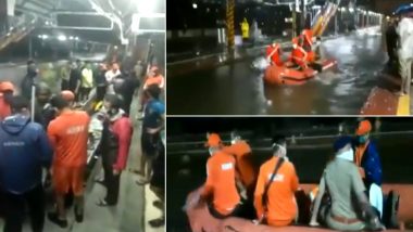 Mumbai Rains: मुंबई में तेज हवा और भारी बारिश से बढ़ी लोगों की आफत, रेलवे ट्रैक पर पानी भरने से फंसे सैकड़ो लोग, NDRF रेस्क्यू करने में जुटी