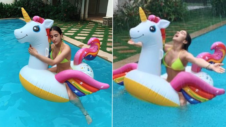 Sara Ali Khan Photos: सारा अली खान ने स्विमिंग पूल में बिकिनी पहनकर पोस्ट की मजेदार फोटोज, हॉट अंदाज में आई नजर 