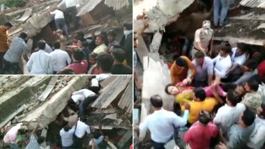 Building Collapses Near Lal Gate Area in Dewas: मध्य प्रदेश के देवास में दो मंजिला इमारत धराशाई, 6 लोगों को किया गया रेस्क्यू, बचाव कार्य जारी