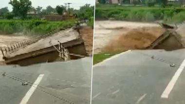 Bridge Collapsed in Gadigarh, Jammu: जम्मू कश्मीर में तेज बारिश के बाद गड़ीगढ़ एरिया में बह गया पुल (Watch Video)