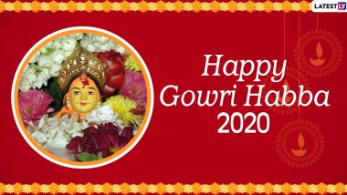 Happy Gowri Habba 2020 Wishes: गौरी हब्बा के पावन अवसर पर इन शानदार WhatsApp Stickers, Facebook Messages, GIF Greetings, Quotes, SMS, Images, Wallpapers के जरिए दें इस पर्व की शुभकामनाएं