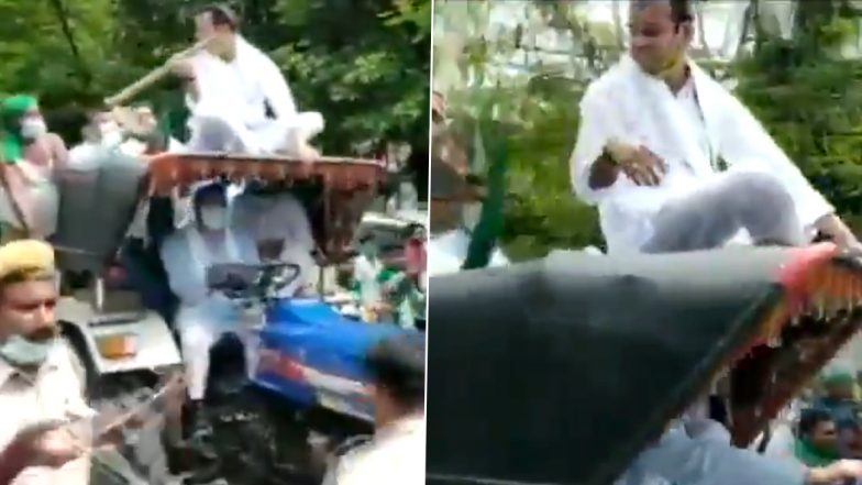 Farm Bills 2020: किसानों के समर्थन में उतरे सड़क पर उतरे तेजस्वी यादव, चलाया खुद ट्रैक्टर- छत पर बैठे नजर आए तेजप्रताप, देखें VIDEO