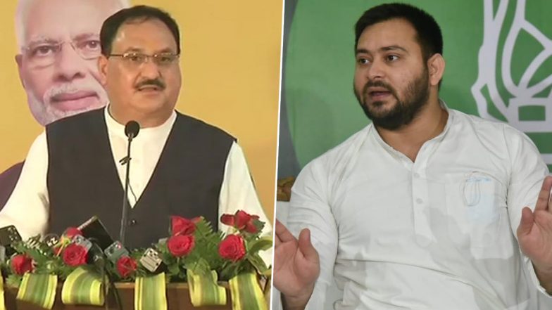 Bihar Assembly Election 2020: जेपी नड्डा ने किया आत्मनिर्भर बिहार अभियान का उद्घाटन, तेजस्वी यादव ने पलटवार करते हुए कहा- राज्य में बीजेपी 24 साल से अभी तक उधार के चेहरे पर निर्भर है