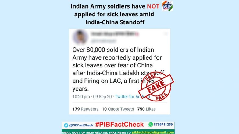 Fact Check: भारत-चीन के बीच बॉर्डर पर जारी तनाव के चलते 80 हजार जवानों ने बीमारी का हवाला देकर मांगी छुट्टी? पीआईबी ने बताई वायरल खबर की सच्चाई