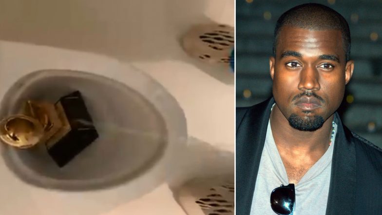 Kanye West Urinates on&nbsp;Grammy Award Trophy: अमेरिकी रैपर कान्ये वेस्ट ने ग्रैमी अवॉर्ड ट्रॉफी पर किया पेशाब! Video देखकर दंग हुए फैंस