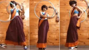 Hula Hoop Saree Dance: सारी और स्नीकर्स पहनक कर ससुराल गेंदा फूल पर एशना कुट्टी ने किया हूला हूप डांस, सोशल मीडिया पर वायरल हुआ वीडियो (Watch Viral Video)