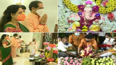 Ganesh Visarjan 2020: गणपति विसर्जन पर सीएम उद्धव ठाकरे ने परिवार के साथ वर्षा बंगले पर की गणेश भगवान की पूजा- देखें Video