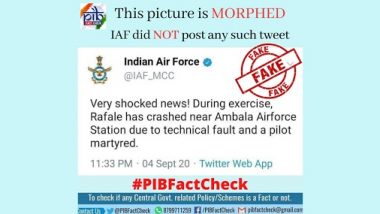Fact Check: अम्बाला एयरबेस के पास राफेल जेट दुर्घटनाग्रस्त होने का वीडियो वायरल, पीआईबी ने बताई सच्चाई