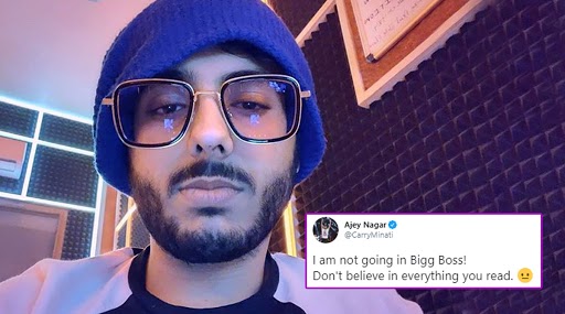 Youtuber Carry Minati will not Enter Bigg Boss 14 House: यूट्यूबर कैरी मिनाटी सलमान खान के शो 'बिग बॉस 14' में नहीं करेंगे एंट्री