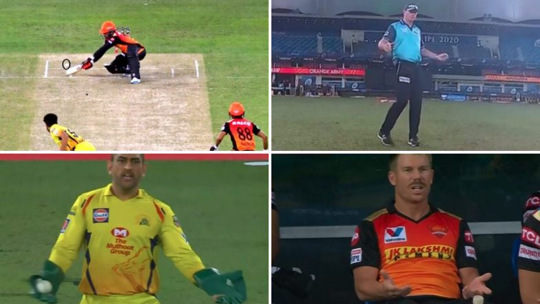 IPL 2020: महेंद्र सिंह धोनी के रिएक्शन को देखकर अंपायर पॉल राइफल ने नहीं दिया वाइड, डेविड वार्नर ने डगआउट से दी ये प्रतिक्रिया; देखें वीडियो