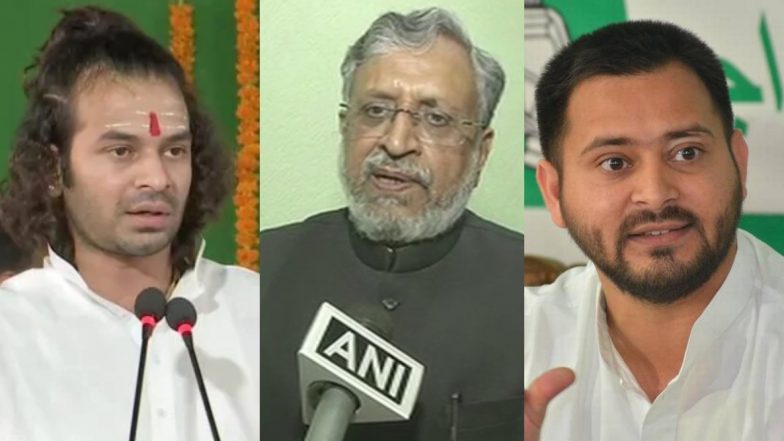 Bihar Assembly Election 2020: उपमुख्यमंत्री सुशील कुमार मोदी ने RJD नेता तेजस्वी यादव और तेजप्रताप यादव पर साधा निशाना, कहा- बिना कुछ किए इतनी अधिक संपत्ति के मालिक कैसे बन गए