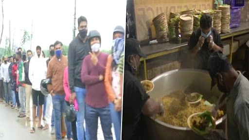 Bengaluru: कोरोना महामारी के बीच होसकोटे में Anand Dum Biryani की दुकान पर लगी 1.5 किमी लंबी लाइन, देखें वायरल वीडियो