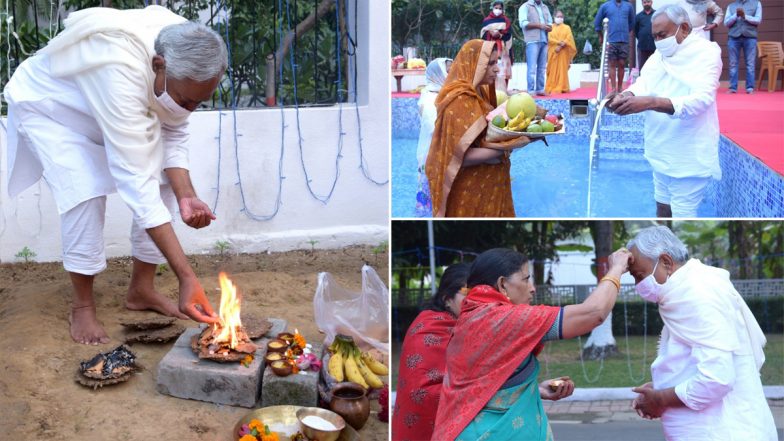 Chhath Puja 2020: सीएम नीतीश कुमार ने छठ पूजा के आखिरी दिन सूर्य देव को दिया ऊषा अर्घ्य, देखें तस्वीरें