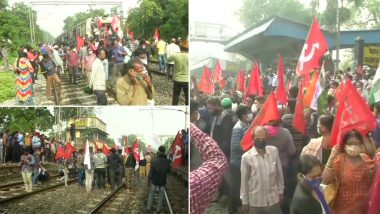 Bharat Bandh Today: पश्चिम बंगाल और ओडिशा में भारत बंद के चलते रेलवे ट्रैक ब्लॉक, केरल सहित कई जगहों पर ट्रेड यूनियनों का सड़कों पर प्रदर्शन जारी