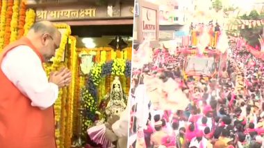GHMC Elections 2020: अमित शाह ने हैदराबाद निकाय चुनाव से पहले भाग्यलक्ष्मी  मंदिर में की पूजा, रोड शो में उमड़ी भारी भीड़ | 🗳️ LatestLY हिन्दी