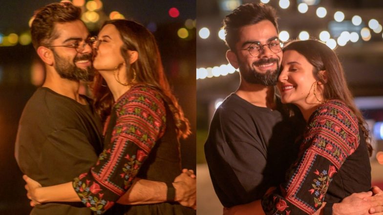 Anushka Sharma Kisses Virat Kohli: विराट कोहली को जन्मदिन पर अनुष्का शर्मा ने दिया किस ऑफ लव, शेयर की ये बेहद रोमांटिक Photos!