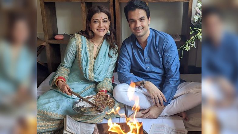 Kajal Aggarwal: काजल अग्रवाल शादी के बाद पति गौतम किचलू संग नए घर में हुईं शिफ्ट, सामने आई गृह प्रवेश पूजा की तस्वीर!
