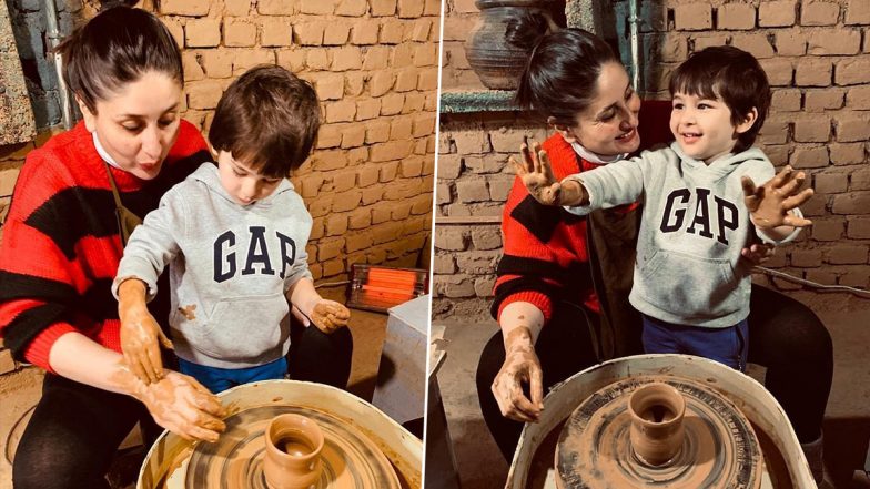 Kareena Kapoor के साथ बेटे Taimur Ali Khan ने बनाए मिटटी के बर्तन, मजेदार Video हुआ Viral