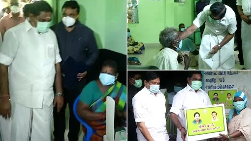  तूफान निवार गुजरने के बाद सीएम के. पलानीस्वामी ने राहत शिविरों में रहने वाले लोगों से  मुलाकात की है 