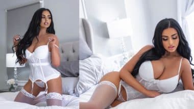 Abigail Ratchford Hot Photo: सुपरमॉडल अबीगेल रैचफोर्ड ने बेड पर लेटकर दिया बेहद हॉट पोज, संजय दत्त और उदय चोपड़ा भी इनके फैन