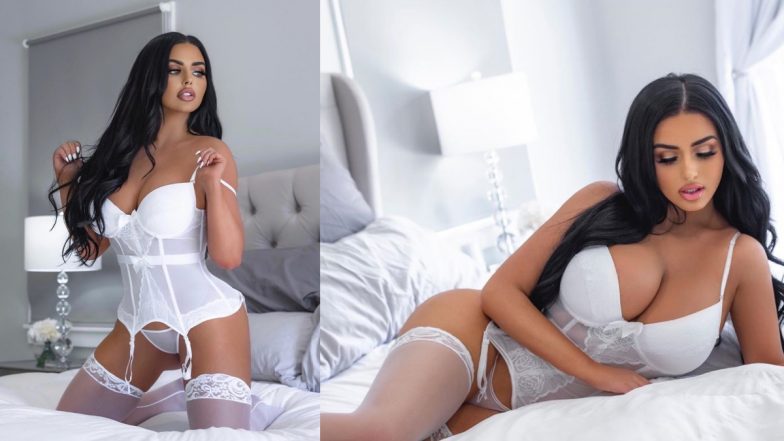 Abigail Ratchford Hot Photo: सुपरमॉडल अबीगेल रैचफोर्ड ने बेड पर लेटकर दिया बेहद हॉट पोज, संजय दत्त और उदय चोपड़ा भी इनके फैन
