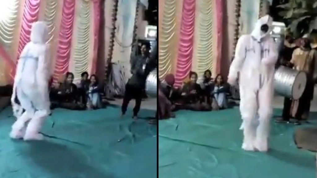 Viral Video: शादी सामारोह में पीपीई किट पहन शख्स ने जमकर किया डांस, वीडियो हुआ वायरल