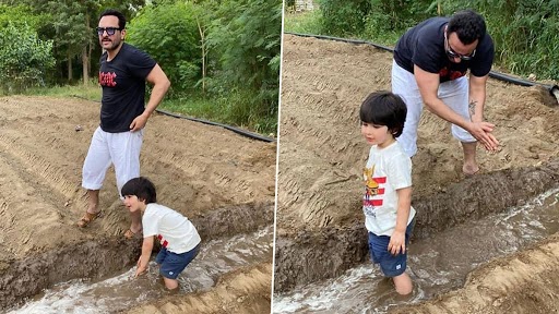 Taimur Ali Khan Cute Photos: पिता सैफ अली खान के साथ खेती करते दिखे तैमूर अली खान, क्यूट फोटोज हुई Viral