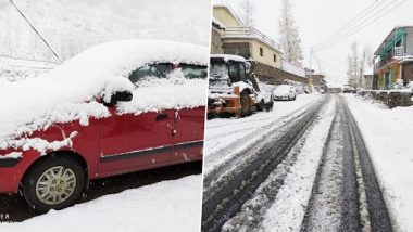 Snow Fall In Himachal Pradesh: हिमाचल प्रदेश के लाहौल-स्पीति में स्नोफॉल जारी, कीलोंग में हुई 8 इंच बर्फबारी