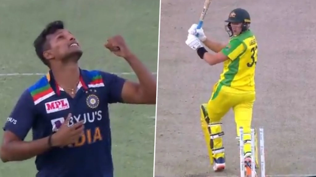 टी नटराजन ने मार्नस लाबुशैन को बोल्ड कर हासिल की अपनी पहली वनडे सफलता