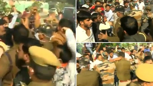 कृषि कानूनों के विरोध में जयपुर में  बीजेपी और कांग्रेस के  कार्यकर्ता आपस में भिड़ें
