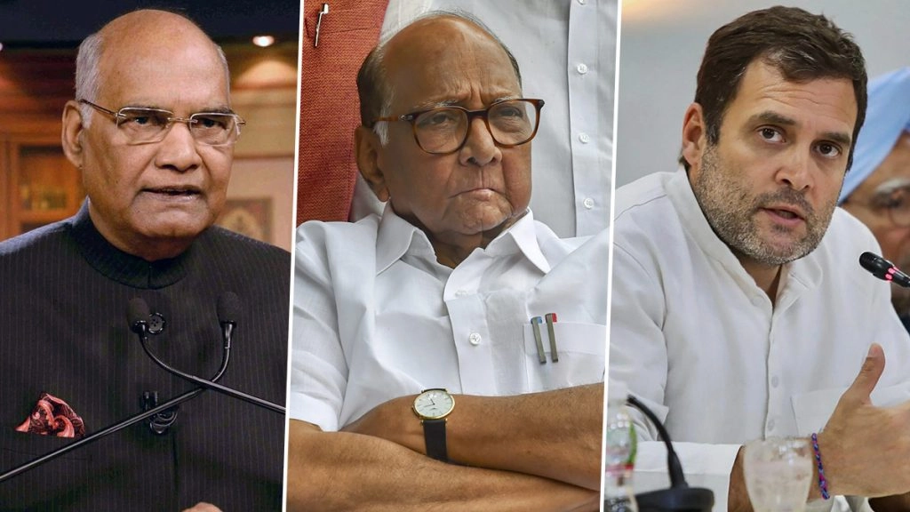 राहुल गांधी-शरद पवार समेत कई विपक्षी दलों के नेता बुधवार शाम 5 बजे राष्ट्रपति रामनाथ कोविंद से करेंगे मुलाकात
