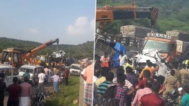 तमिलनाडु के धर्मपुरी थोप्पुर हाईवे पर सीमेंट से लदे ट्रक ने 10 गाड़ियों को रौंदा, 4 की मौत, कई घायल