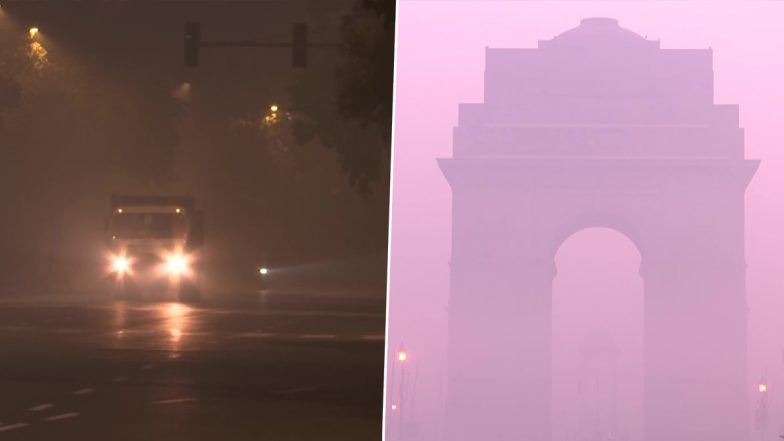 Delhi: राजधानी दिल्ली में आज सुबह घने कोहरे की वजह से विजिबिलिटी हुई कम, सड़कों पर दुर्घटना होने का बना डर, देखें तस्वीर