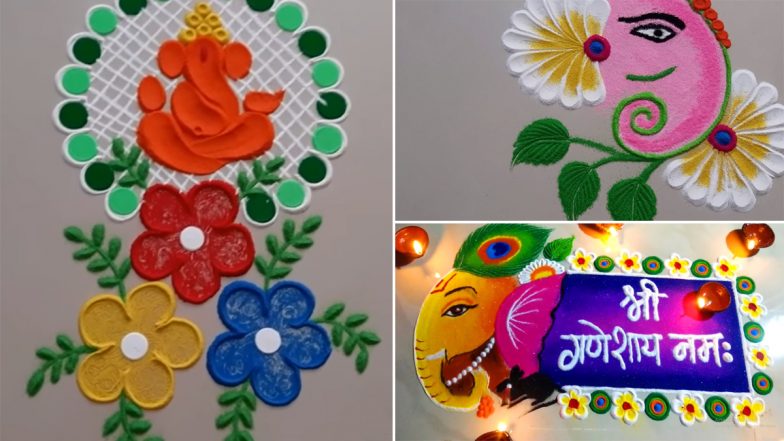 Easy Rangoli Designs for Sakat Chauth 2021: सकट चौथ के मौके पर पोकलम रंगोली से इंस्पायर्ड ये लेटेस्ट बनाए भगवान गणेशा की खुबसुरत रंगोली, देखें ट्यूटोरियल वीडियो